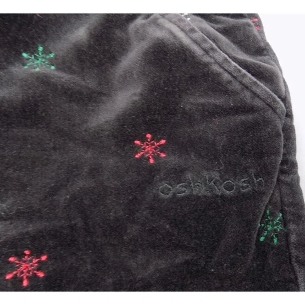 Vintage OshKosh Velvet Holiday Pants 4T Velour Snowflakes